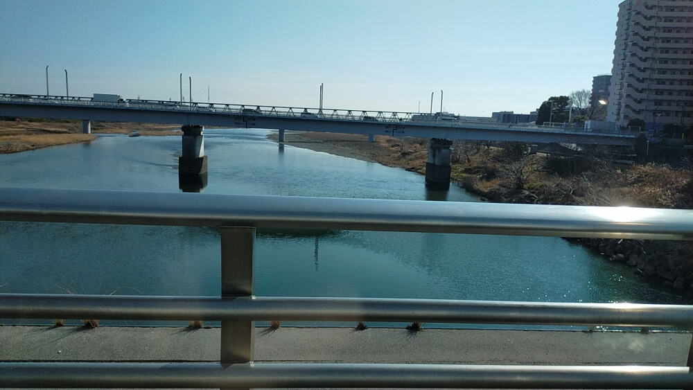あゆみ橋から見た河川敷